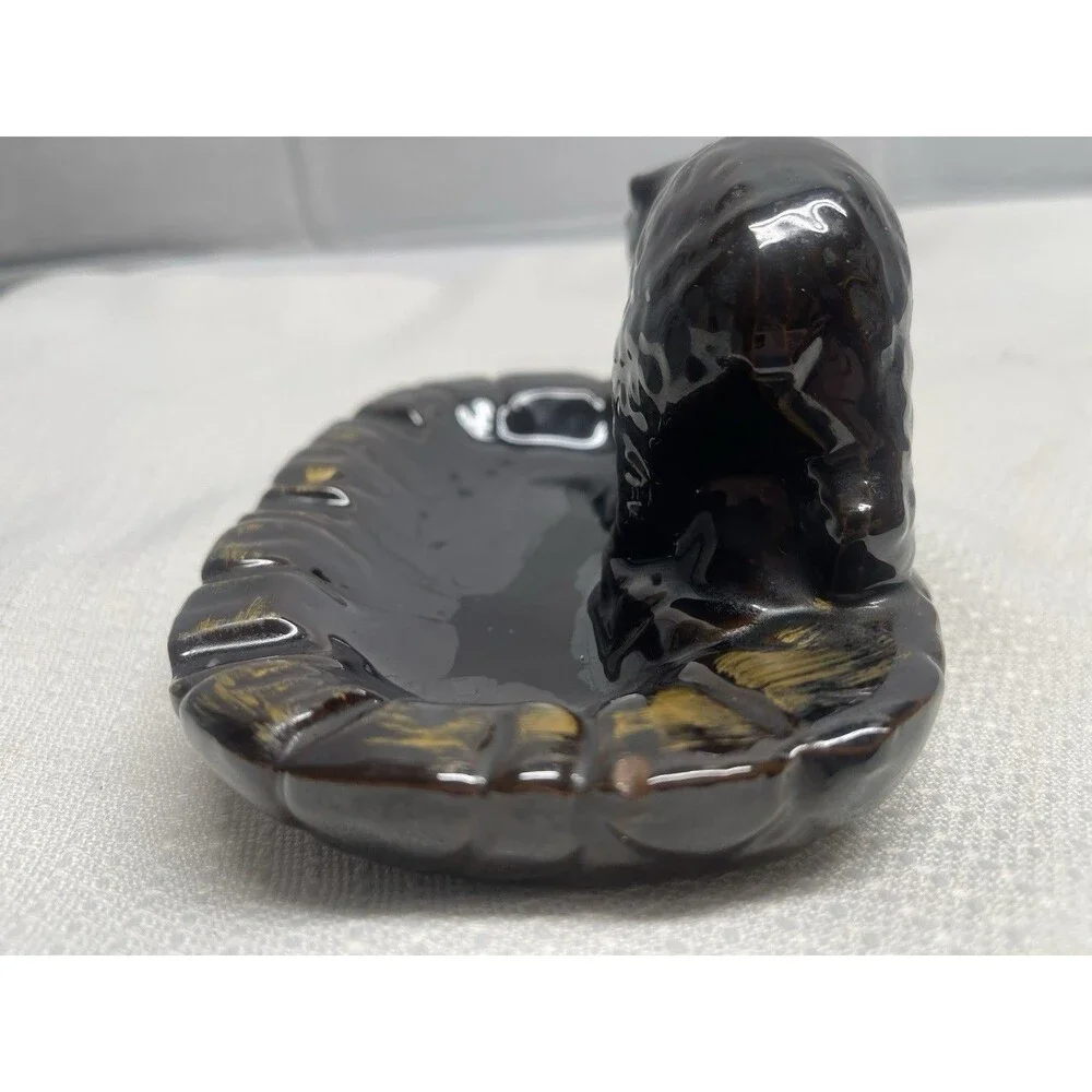 Vintage Bear Trinket Holder Keys Ashtray Cabin Lodge Animals Mountains Decor